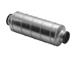 TŁUMIKI Tłumik okrągły, grubość izolacji 50mm D 100 125 160 200 250 315 355 400 450 500 560 630 710 800 L Cena PLN/szt.