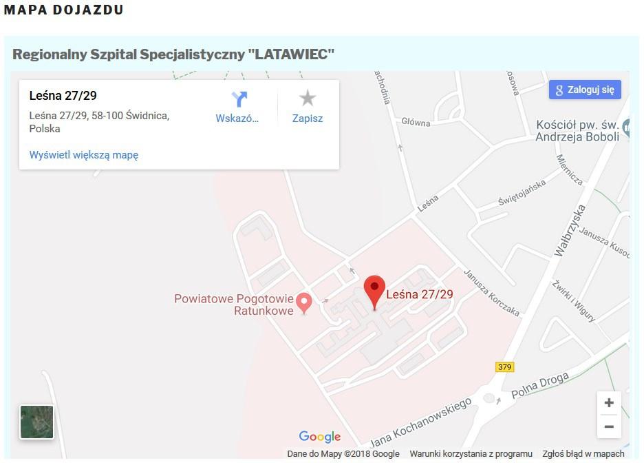 Samodzielny Publiczny Zespół Opieki Zdrowotnej w Świdnicy ul. Leśna 27-29, 58-100 Świdnica tel.
