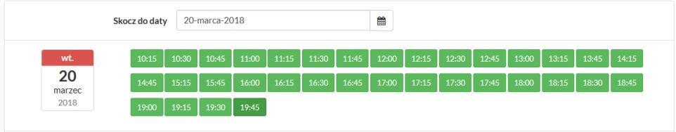 3.Wybieramy termin oraz godzinę, która nam odpowiada. 4.