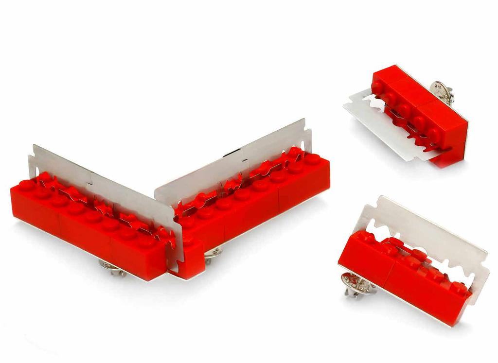 22 23 pinsy srebro, klocki Lego, żyletki