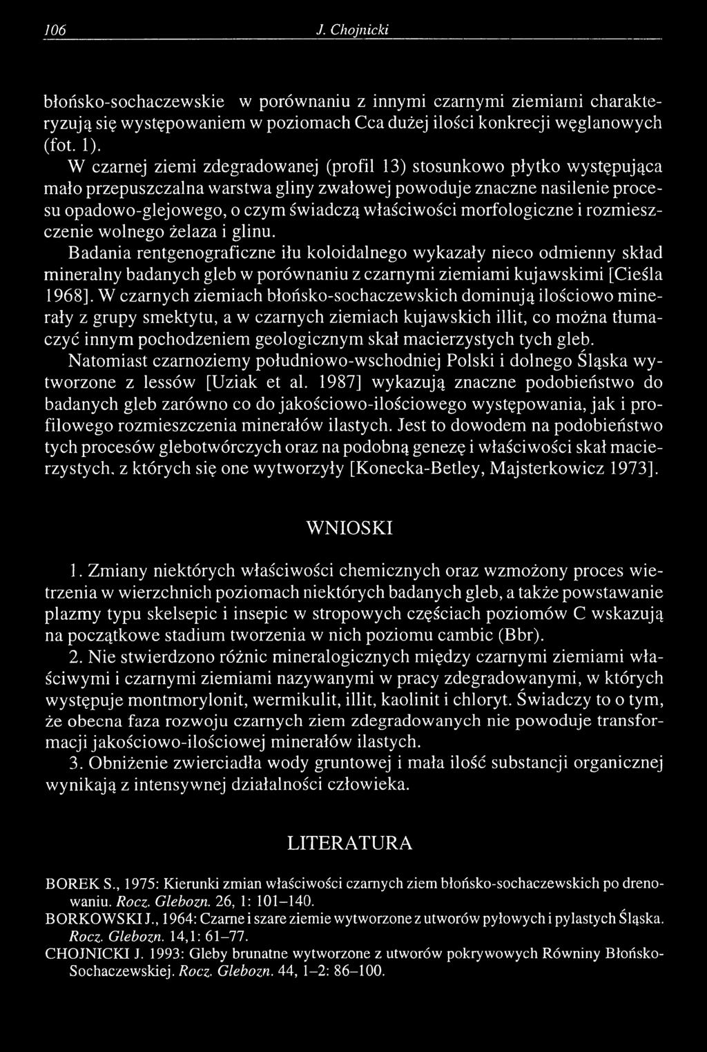 morfologiczne i rozmieszczenie wolnego żelaza i glinu.