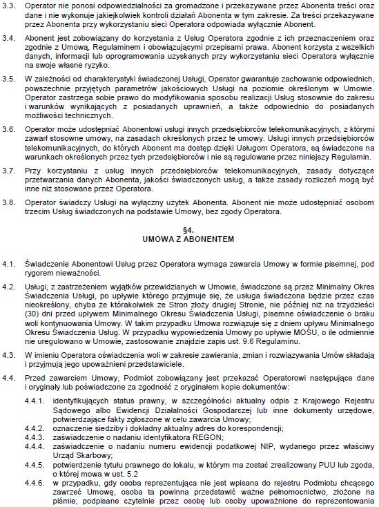 Umowa na świadczenie usług