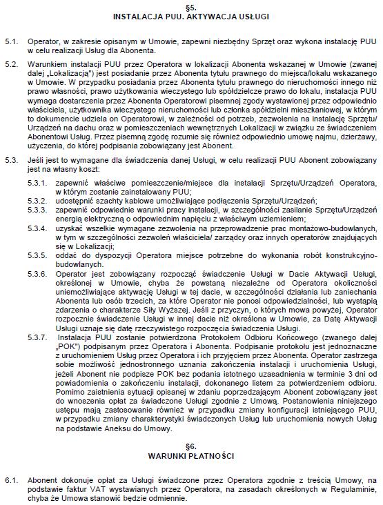 Umowa na świadczenie usług