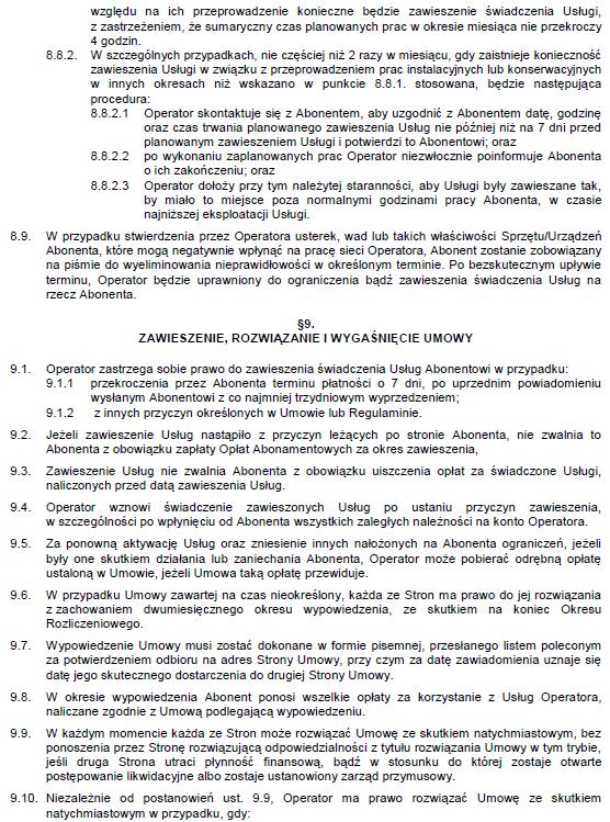 Umowa na świadczenie usług