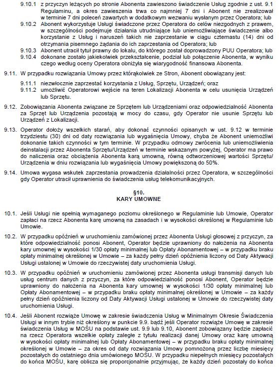 Umowa na świadczenie usług