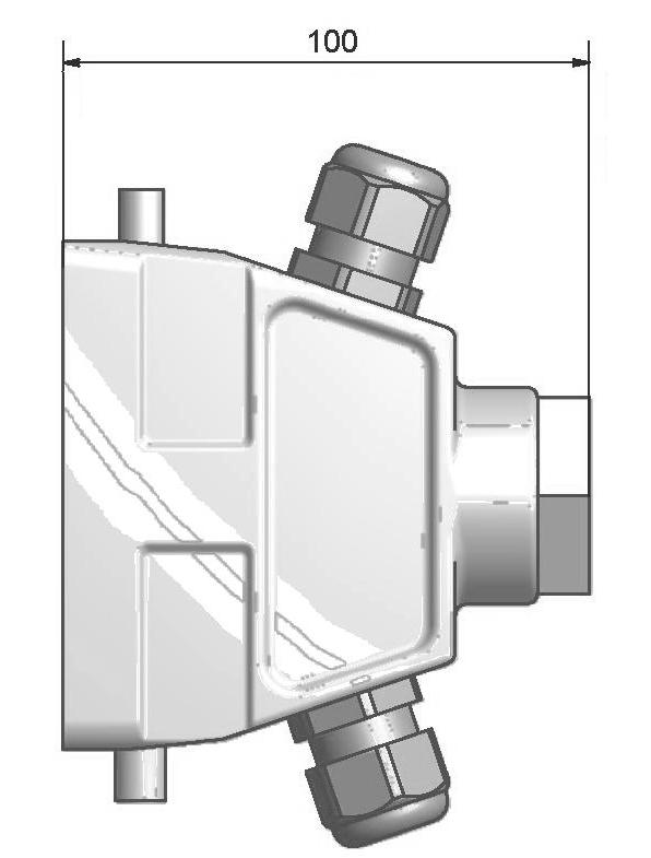 Obudowa wtyku IP 68 Dławnica M20 - Odlew aluminiowy z dwiema śrubami mocującymi. - Dławnice kablowe: - M25 1 szt., średnice przewodów 11 17 mm; - M20 2 szt., średnice przewodów 8 13 mm.