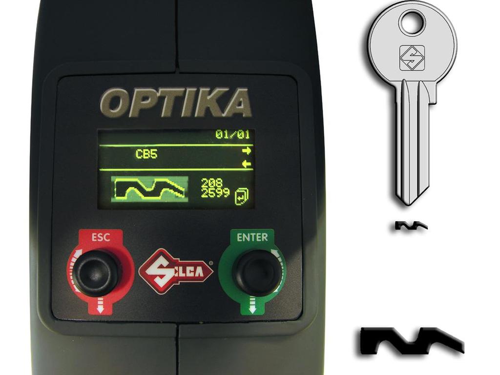 Odczyt profilu klucza Optika odczytuje profile: Kluczy płaskich mieszkaniowych Kluczy płaskich samochodowych Kluczy zasuwowych jedno i dwupiórowych