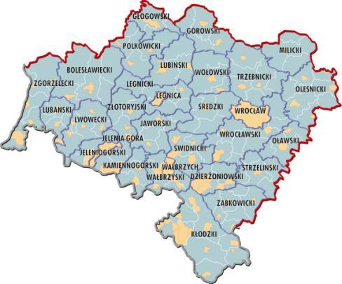 14 Sfera przestrzenna Strona 7 14.1 Przestrzeń i środowisko 14.1.1 Umiejscowienie w województwie i kraju z uwzględnieniem zapisów Planu Zagospodarowania Przestrzennego dla Województwa Dolnośląskiego