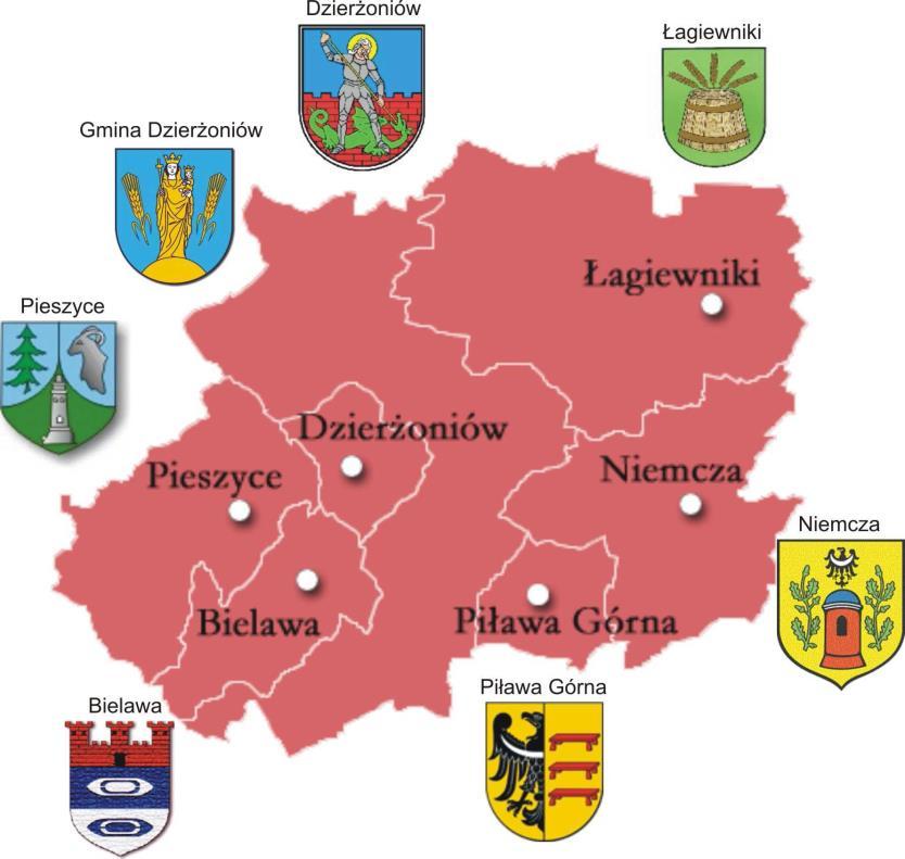 Strona 8 Sudety Środkowe: mezoregion Góry Sowie (obejmuje południowo-zachodnią część powiatu). Siedzibą powiatu dzierżoniowskiego jest miasto Dzierżoniów.