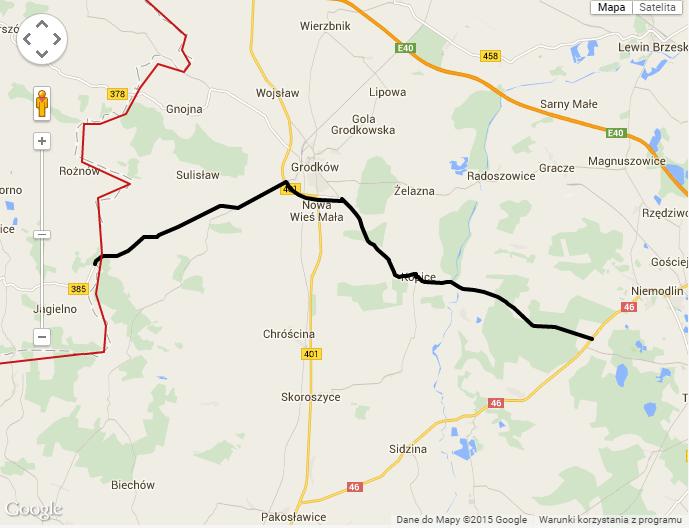 DW 385 przebieg granica Państwa Tłumaczów Wolibórz Ząbkowice Śl.