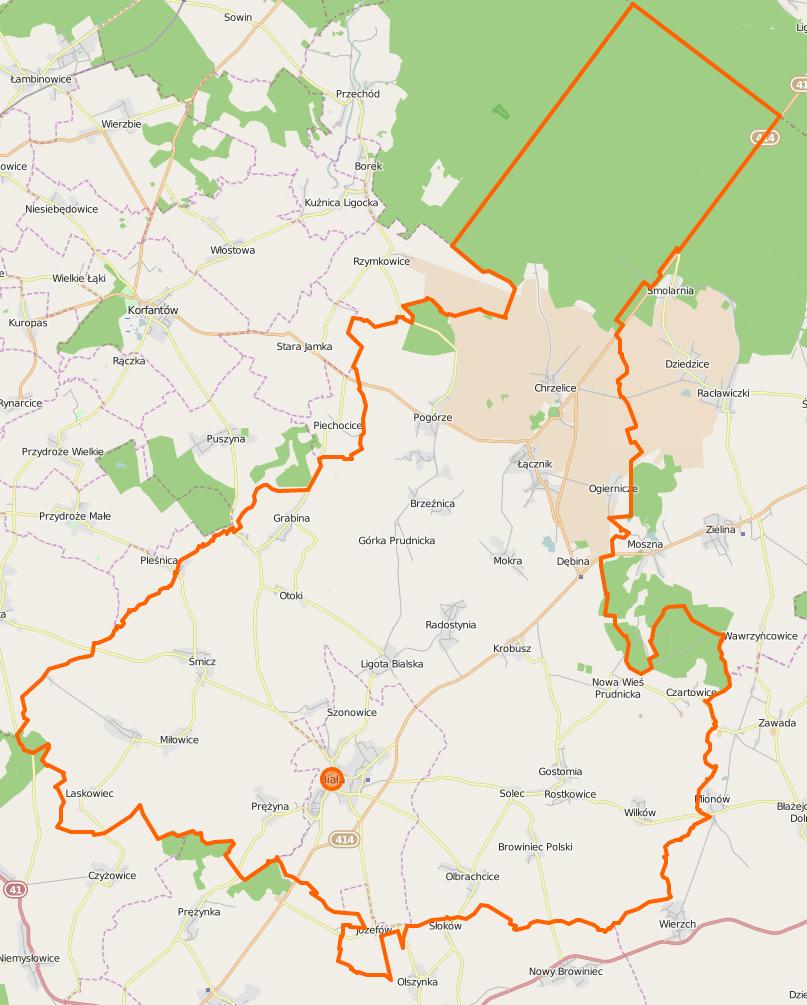 Rysunek 84 Układ drogowy gminy Biała Źródło: http://www.openstreetmap.org/ Strona 203 z 348 Gmina Lubrza Gmina Lubrza należy do powiatu prudnickiego.