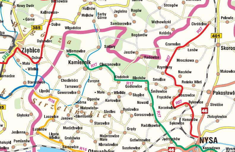 Nazwa Przejezdność trasy Ruch samochodowy na trasie Funkcja Powiązania z innymi szlakami Oznakowanie szlaku R57 trasa przejezdna mały lub brak szlak główny brak występuje (czytelne) Mapa Uwagi Brak