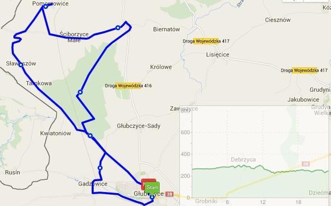 Nazwa Szlak północno-wschodnich zabytków Mapa Uwagi Trasa rowerowa o dominującej powierzchni asfaltowej. Wzdłuż drogi asfaltowej w Gadzowicach znajduje się ścieżka. Źródło: Opracowanie własne.