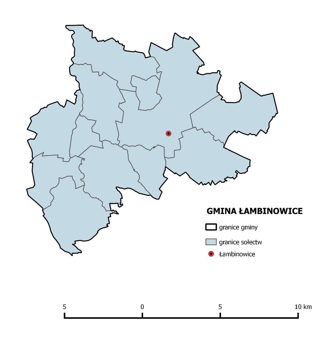Mapa 13 Mapa gminy Łambinowice