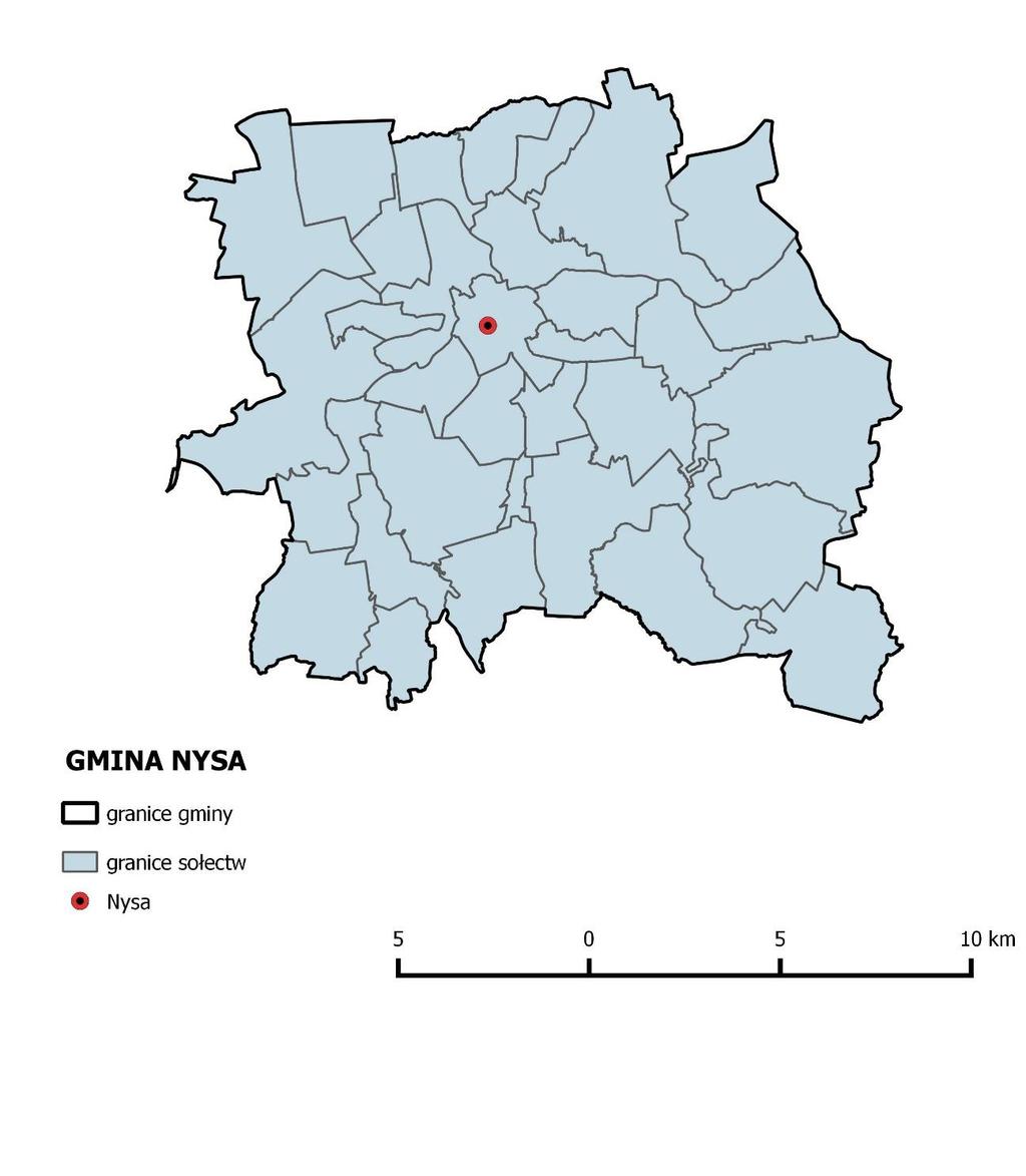 Mapa 14 Mapa gminy Nysa Strona 49 z 348 Źródło: Opracowanie własne W skład gminy Nysa wchodzą miasto Nysa oraz następujące sołectwa: Biała