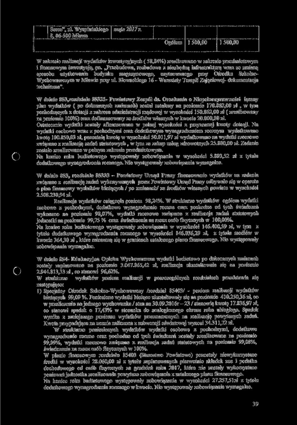 Serce", ul. Wyspiańskiego 8, 06-500 Mława maja 201 7 r.