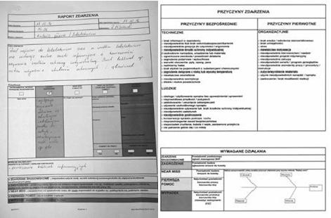 uszkodzonych narzędzi (maszyn); pracownik obsługujący wózek widłowy bez uprawnień.