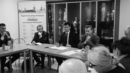 ) Rady Regionalnej Sekcji Kolejarzy NSZZ Solidarność z prezesami i dyrektorami kolejowych zakładów pracy działających na terenie Małopolski.