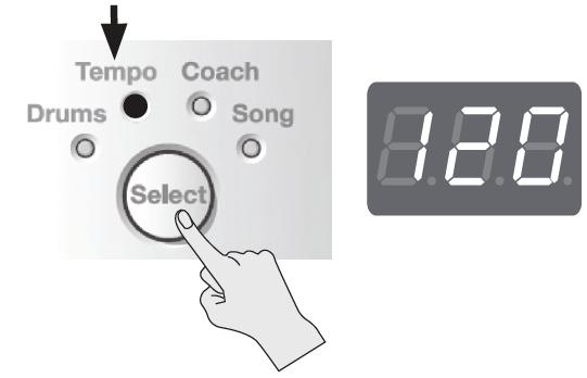 * Nawet w trybie Drums można nacisnąć przycisk [ ], aby włączyć dźwięk metronomu. 3. Przyciskami [ ] i [+] dobierz żądaną wartość tempa. * Tempo można również wyznaczyć za pomocą funkcji TAP (s. 8).