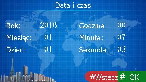 6 Ustawienia systemu Nawigacja po menu odbywa się za pomocą klawiszy strzałek w górę i w dół oraz klawisza # do zatwierdzenia wyboru.