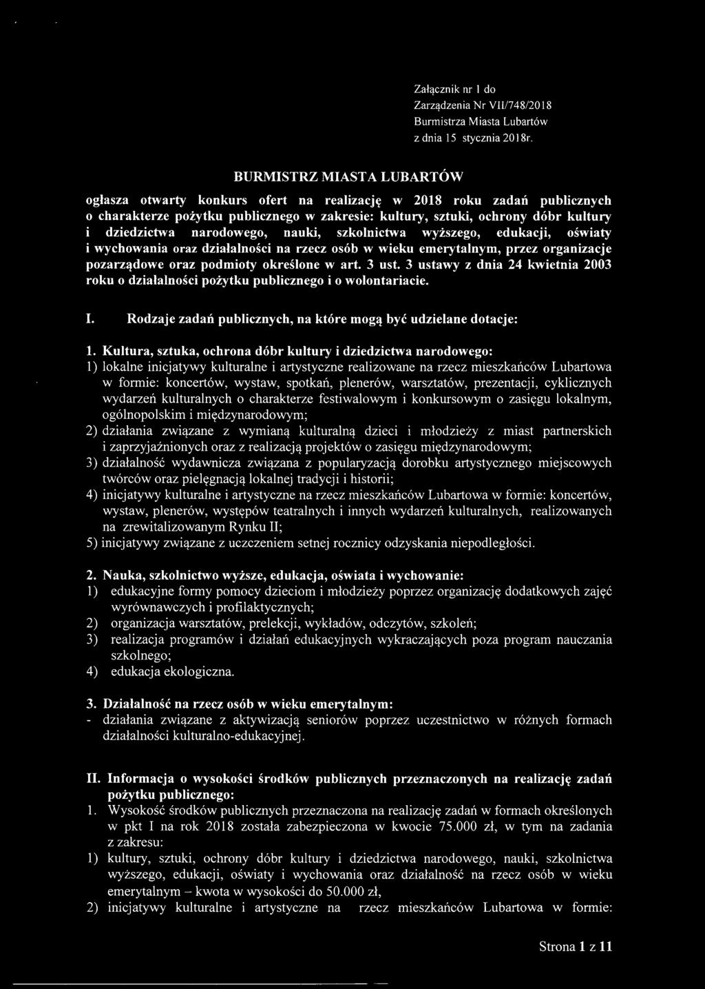 narodowego, nauki, szkolnictwa wyższego, edukacji, oświaty i wychowania oraz działalności na rzecz osób w wieku emerytalnym, przez organizacje pozarządowe oraz podmioty określone wart. 3 ust.