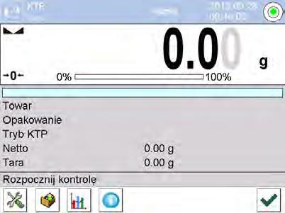 wybór towaru, rozpoczęcie kontroli, pobieranie ważeń, automatyczne zakończenie kontroli po zważeniu określonej ilości paczek, wydruk raportu z kontroli.