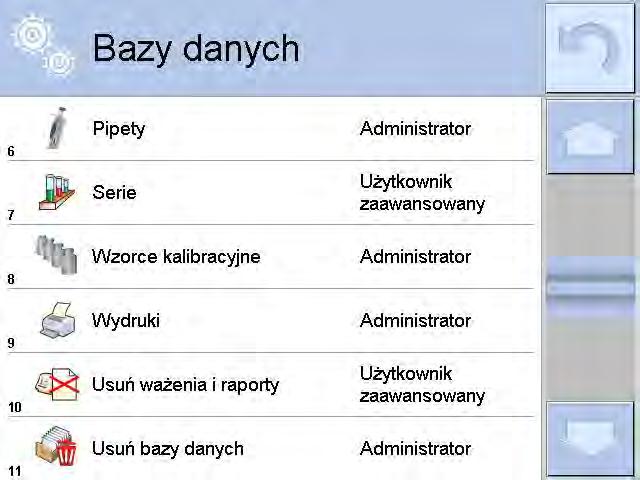 12.3. Zarządzanie uprawnieniami Bazy Danych Domyślne ustawienia wagi pozwalają użytkownikowi zalogowanemu jako Administrator dokonywać zmiany ustawień poszczególnych baz danych.