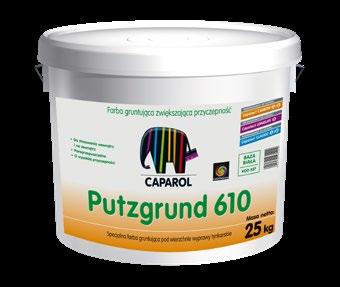 Składniki systemu: Capatect 650/110 Putzgrund 610 środek gruntujący Capatect AmphiSilan Fassadenputz R i K Ciężar powierzchniowy: 160 g/m 2 (-3/+ 5%) Rolka: