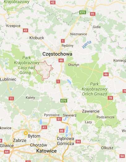 Mapa 1. Lokalizacja gminy na terenie województwa śląskiego.