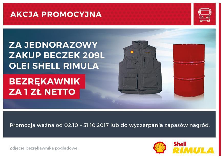 Oleje Shell Rimula Za jednorazowy zakup olei Shell Rimula w opakowaniu 209 litrów, w