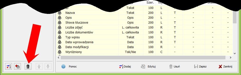 Następnie wybierz przycisk kosza