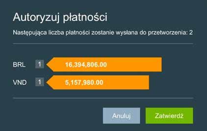Gdy płatności zostaną wybrane, wybierz przycisk Autoryzuj (lub Wyślij jeśli jesteś na ekranie Wysłania). Jeśli chcesz wysłać wybrane płatności do naprawy, wybierz Wyślij do korekty.