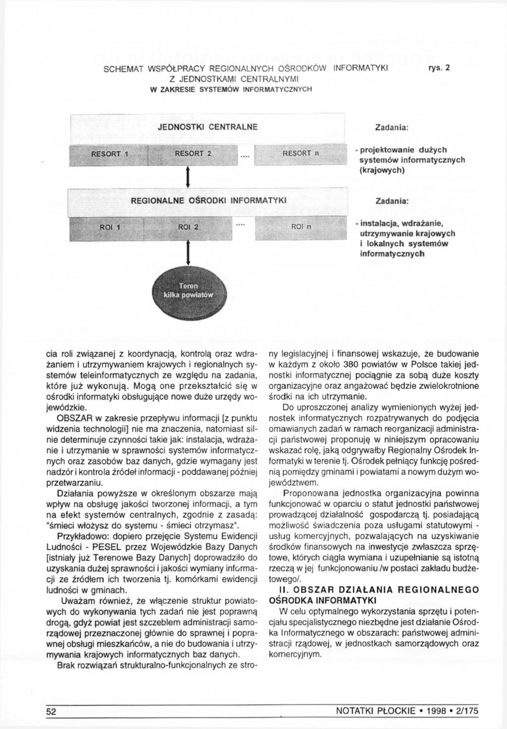 SCHEMAT WSPÓŁPRACY REGIONALNYCH OŚRODKÓW Z JEDNOSTKAMI CENTRALNYMI W ZAKRESIE SYSTEMÓW INFORMATYCZNYCH INFORMATYKI rys.