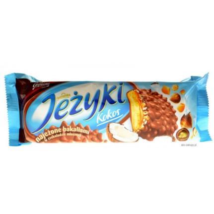 Ciastka z karmelem migdałami, orzechami laskowymi, rodzynkami i chrupkami ryżowymi w mlecznej