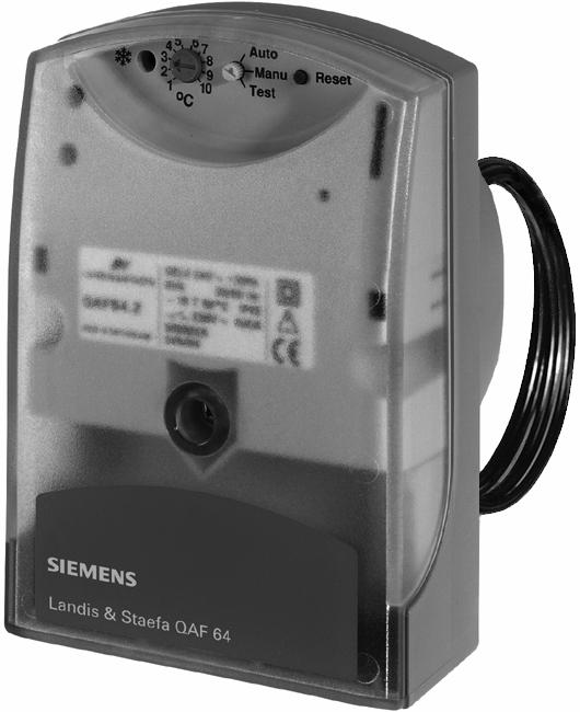 ..10 V DC Zastosowanie Po stronie powietrza w instalacjach wentylacji i klimatyzacji: Typowo: nagrzewnice wodne w których występuje ryzyko zamarzania spowodowane przez zimne powietrze napływające z