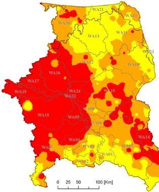 Wskazanie obszarów występowania