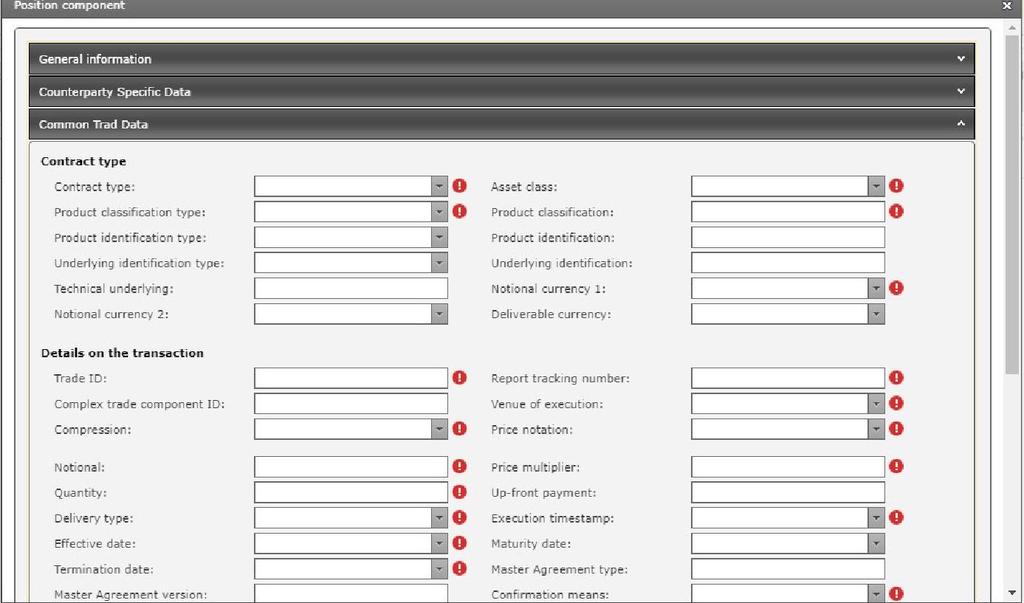 Rys. 4 Rejestracja transakcji składowej pozycji wymaga unikalności tzw. klucza transakcji (Reporting Counterparty ID, ID of the Other Counterparty, UTI).