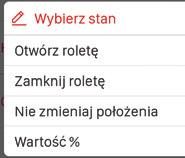 żaluzjowego podwójnego). Ustawienia domyślne: Typ łącznika: przycisk żaluzjowy podwójny. Tryb pracy: sterowanie lokalne. Funkcjonalność wejścia IN1: zamykanie rolety.