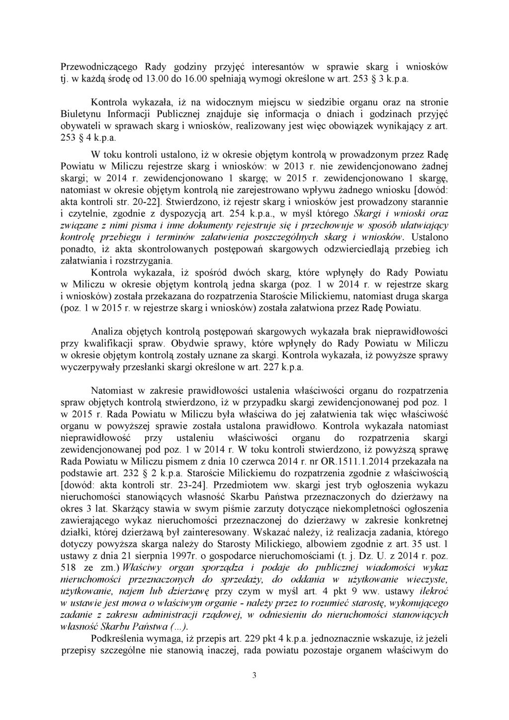 Przewodniczącego Rad