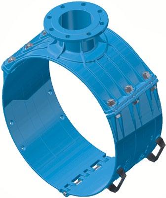 (SDR 13,5) d 110-315 mm Solidna konstrukcja z żeliwa sferoidalnego, epoksydowana Nie powoduje deformacji rury Uszczelnienie nawierconego otworu zapewnia osadzona w górnej części uszczelka typu O-ring