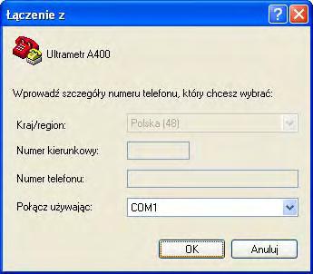 W pokazanym oknie należy wybrać rodzaj połączenia korzystając z rozwijanego menu