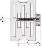 ZAMOCOWANIA RAMOWE KDS KD, KDT KD-...K PARAMETRY MONTAŻU K min. głębokość zakotwienia D średnica kołka L długość kołka U maks.