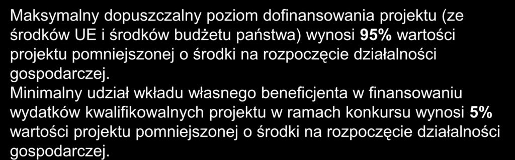 pomniejszonej o środki na rozpoczęcie działalności gospodarczej.