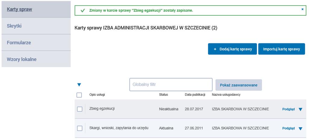 Po poprawnym zapisie powinien pojawić