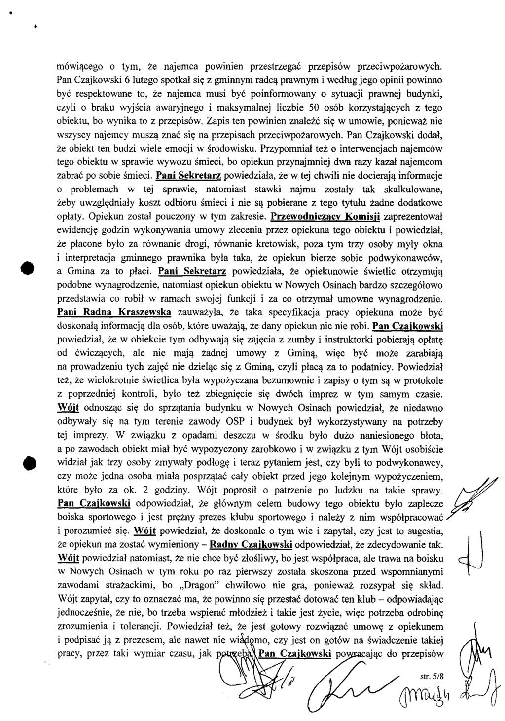mówiącego o tym, że najemca powinien przestrzegać przepisów przeciwpożarowy eh.