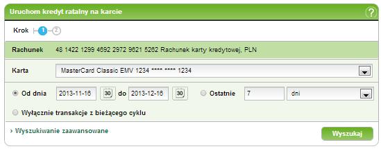 55/215215 8. Karty W plusbank24 możliwe jest zlecenie uruchomienia kredytu ratalnego na karcie kredytowej jedynie przez Posiadacza karty kredytowej.