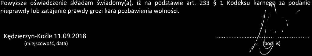 233 1 Kodeksu nieprawdy lub zatajenie prawdy