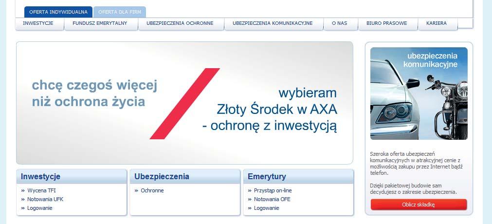 Serwis transakcyjny AXA ON-LINE to usługa oferowana klientom posiadającym ubezpieczenie Plan Inwestycyjny AXA.