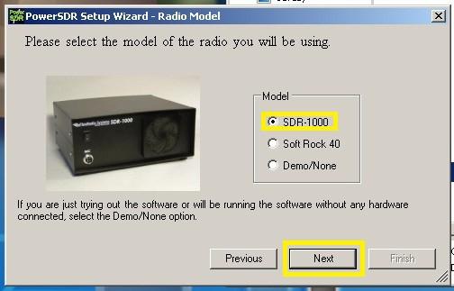 Zaznaczamy SDR-1000 i klikamy