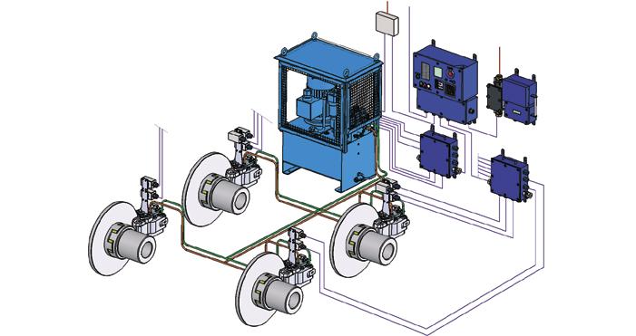 ZESPÓŁ HAMULCA TARCZOWEGO ZHT fena.pl ZESPÓŁ HAMULCA TARCZOWEGO ZHT-1 Zespół Hamulca Tarczowego ZHT-1 składa się z zasilacza hydraulicznego oraz z kilku połączonych z nim zacisków hamulcowych ZH-1.